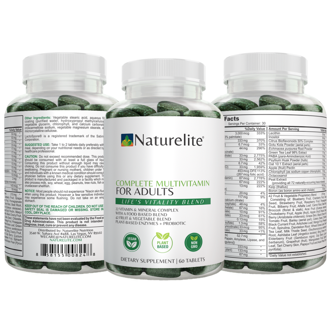 Naturelite’s Complete Multivitamin For Adults *Life’s Vitality Blend*