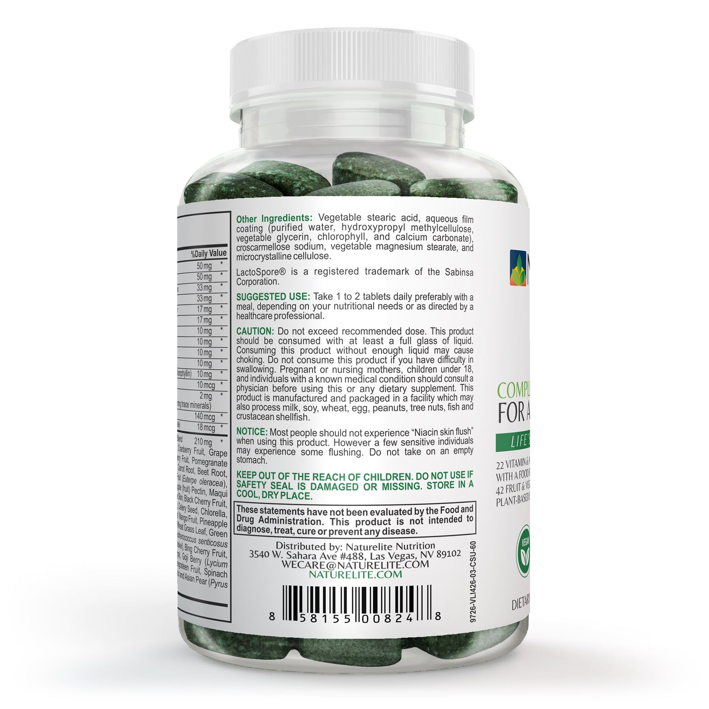 Naturelite’s Complete Multivitamin For Adults *Life’s Vitality Blend*